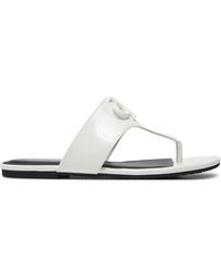 Calvin Klein - Zehentrenner flat sandal slide toepost mg met yw0yw01342 bright white ybr - Lyst