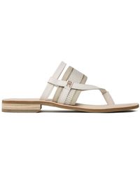 Tommy Hilfiger - Zehentrenner th webbing mule sandal fw0fw07275 weathered white ac0 - Lyst