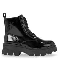 Calvin Klein - Schnürstiefeletten chunky combat laceup boot wn yw0yw01265 triple black 0gt - Lyst