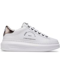 Karl Lagerfeld - Sneakers kl62538 white lthr w/silver - Lyst