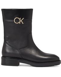 Calvin Klein - Stiefeletten rubber sole ankle boot w/hw hw0hw01703 ck black beh - Lyst