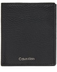 Calvin Klein - Schwarzes Lederportemonnaie Mit Innentaschen - Lyst
