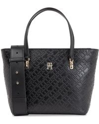 Tommy Hilfiger - Handtasche th refined mini tote mono aw0aw16002 black bds - Lyst