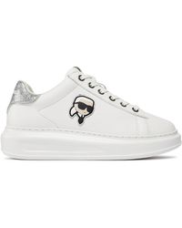 Karl Lagerfeld - Sneakers kl62530n white lthr w/silver 01s - Lyst