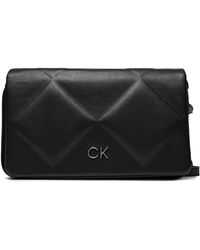 Calvin Klein - Handtasche re-lock quilt shoulder bag k60k611021 ck black beh - Lyst