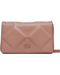 Calvin Klein - Handtasche re-lock quilt shoulder bag k60k611021 ash rose vb8 - Lyst
