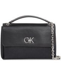 Calvin Klein - Handtasche re-lock conv shoulder bag_jcq k60k611755 black jacquard mono 0gk - Lyst