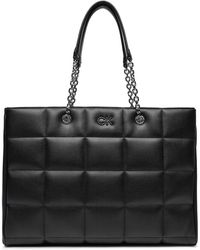 Calvin Klein - Handtasche square quilt chain shopper k60k612019 ck black beh - Lyst