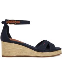 Tommy Hilfiger - Sandalen Flag Criss-Cros Mid Wedge Espad Fw0Fw08481 - Lyst