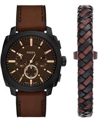Fossil - Uhr Und Armband Set Machine Chronograph Fs6102Set - Lyst