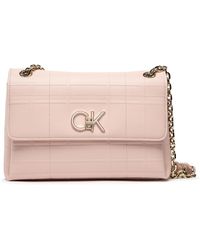 Calvin Klein - Handtasche re-lock ew conv xbody quilt k60k609682 spring rose ter - Lyst