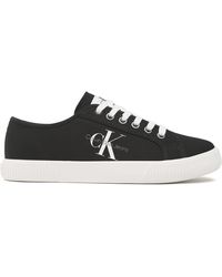 Calvin Klein - Sneakers aus stoff ess vulc mono w yw0yw00482 black/white 0gj - Lyst