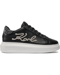 Karl Lagerfeld - Sneakers kl62510g black lthr w/silver 00s - Lyst