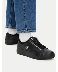 Calvin Klein - Sneakers Vulc Flatf Laceup Lth Fur Hw0Hw03235 - Lyst