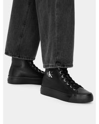 Calvin Klein - Sneakers Vulc Flatf Mid Laceup Lth Fur Hw0Hw03234 - Lyst