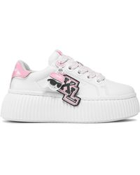 Karl Lagerfeld - Sneakers kl42376v white lthr w/pink 01p - Lyst