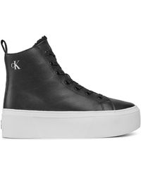 Calvin Klein - Sneakers Cupsole Flatform Mid Wl Lth Wn Yw0Yw01180 - Lyst
