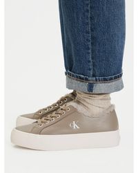 Calvin Klein - Sneakers Vulc Flatf Laceup Lth Fur Hw0Hw03235 - Lyst