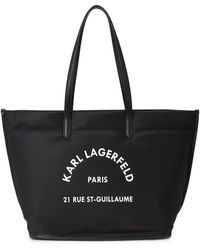 Karl Lagerfeld - Schwarze polyurethan shopper - Lyst