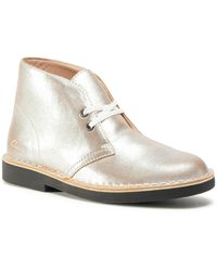 Clarks - Stiefeletten desert boot 2 261556684 silver leather - Lyst