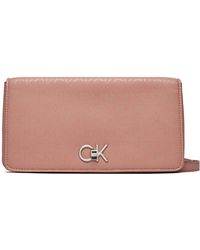 Calvin Klein - Handtasche re-lock double gusette _epi mono k60k611347 ash rose mono vb8 - Lyst