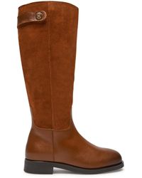 Tommy Hilfiger - Klassische Stiefel Th Stud Leather Mix Long Boot Fw0Fw08341 - Lyst