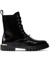 Tommy Hilfiger - Schnürstiefeletten polished leather lace up boot fw0fw06008 black bds - Lyst