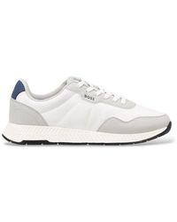 BOSS - Baskets Basses Avec Tiges Texturées Grises - Lyst