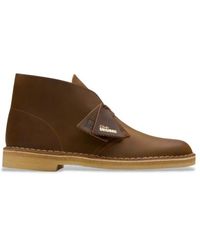 Clarks - Bottes En Cuir Desert Marron - Lyst
