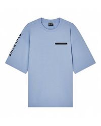 EA7 - T-Shirt Athletic Mix Bleu - Lyst