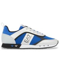 EA7 - Baskets Noirs & Blancs Lacets Bleus - Lyst