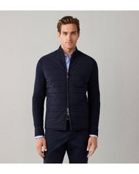Hackett - Pull Baffle Woven Hyb Bleu Marine - Lyst