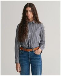 GANT - Chemise En Popeline Rayée À Coupe Régulière - Lyst
