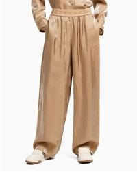 ARMANI EXCHANGE - Pantalon À Taille Haute Et À Jambe Large Avec Ceinture Élastiquée - Lyst