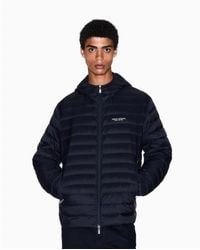 ARMANI EXCHANGE - Veste En Duvet Avec Fermeture À Glissière Intégrale Et Capuche - Lyst
