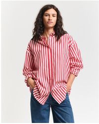 GANT - Chemise Oversize Classique En Popeline Rayée - Lyst