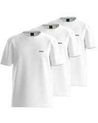 BOSS - Pack 3 T-Shirts Basic Blanc - Lyst