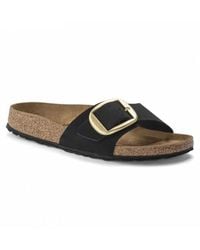 Birkenstock - Sandales Madrid Big Buckle En Cuir Noir - Lyst
