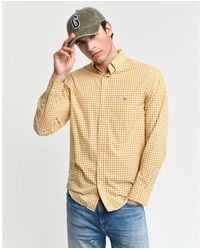 GANT - Chemise En Popeline À Carreaux Vichy, Coupe Régulière - Lyst