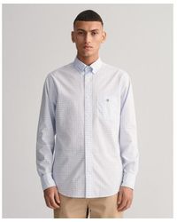 GANT - Chemise En Popeline À Carreaux Vichy, Coupe Régulière - Lyst