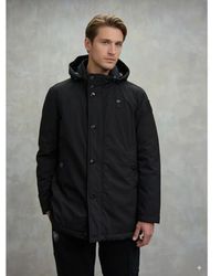 Blauer - Parka À Capuche Amovible Chester Noir - Lyst