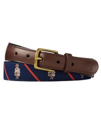 Polo Ralph Lauren - Ceinture Polo Bear Avec Extrémité En Cuir Marron - Lyst