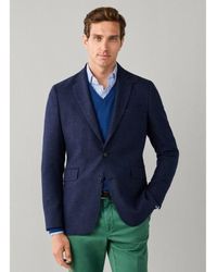 Hackett - Veste En Laine Chevron Marine - Lyst