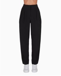 ARMANI EXCHANGE - Pantalon Taille Haute Avec Fermeture À Boutons-Pression Invisibles - Lyst
