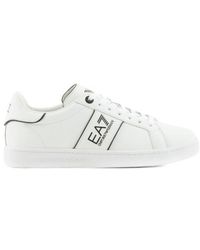 EA7 - Classic Logo Leather Sneakers - Lyst