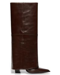 Marella - Bottes En Cuir Tige Retournée Papyrus Marron Foncé - Lyst