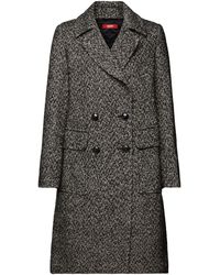 Esprit - Manteau en laine mélangée à chevrons - Lyst