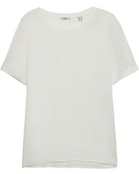 Esprit - Curvy T-shirt Van Een Mix Van Katoen En Linnen - Lyst