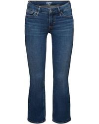 Esprit - Bootcut Jeans in Cropped-Länge mit niedrigem Bund - Lyst