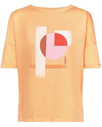 Esprit - Katoenen T-shirt Met Geometrische Print - Lyst